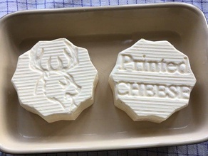 queijo de mofo flipable filtro impressão a cozinha jantar biologia brie camembert cheesemold alimentos foodsafe utensílios logotipo molde openscad 3d print model - Mito3D