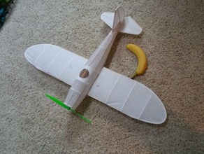 3d printed plane kit p26a rc vehicles airplane freeflight free flight model rubber band 3d print model - Mito3D