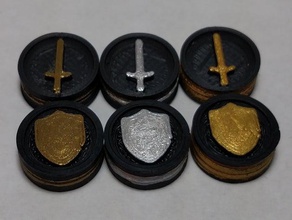 3d catan ronde pièces de jeu addon chevaliers jouet accessoires plateau morceaux jawong les colons 3d print model - Mito3D