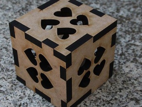 treasure heart cube muttertag laser cut mdf 2d cutter present wodden box 3d print model - Mito3D
