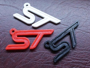 ford st emblem keytag medium-res keychains badge fiesta focus keyring logo 3d print model - Mito3D
