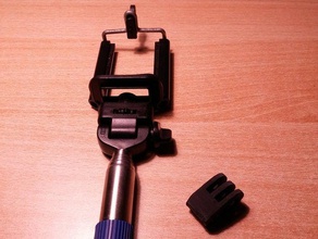 gopro adattatore telescopico bastone la fotocamera hero 3 mount monopiede selfie stick 3d print model - Mito3D