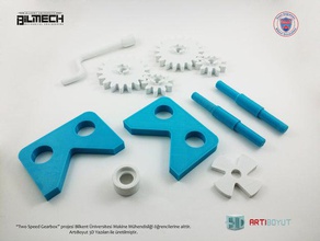 two speed gearbox engineering 3d print model - Mito3D