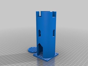 Burg-Turm-Runde 2 Etagen Bau - Spielzeug Bau-kit lego openscad 3d print model - Mito3D