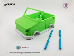 coche mecánica juguetes 3d print model - Mito3D