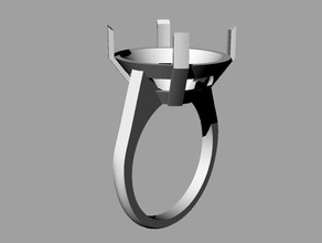 gem stone ring jewelry 3d print model - Mito3D