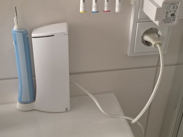 toothbrush holder over bathroom socket clip family 3D print model - Mito3D