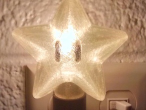 super mario star nightlight decor 3d print model - Mito3D