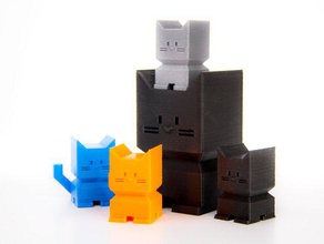 cali cat calibration 3d printing tests benchmark box calibrate cube cats kitten kitty measure overhang test print torture 3d print model - Mito3D