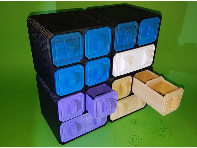 scifi storage crates stackable containers chest drawers container 3D print model - Mito3D