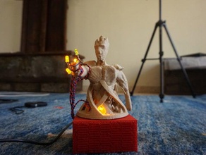 groot led lamp art arduino genuino marvel statue 3d print model - Mito3D