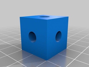 cubo de teste 20x20x20 furo 6mm 3d impressão testes 3d print model - Mito3D