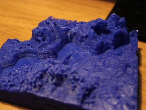 dağ nehir heykeller manzara minecraft mineways 3d print model - Mito3D