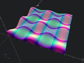 3d cosine wave nifty colors math art cylinders openscad yonof 3d print model - Mito3D