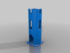 castillo-torre redonda modular del sistema de piso la construcción los juguetes kit contrucción lego openscad 3d print model - Mito3D