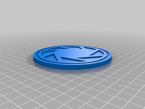 portal symbol mugglass coasters kitchen dining aperature science companion cube 3d print model - Mito3D