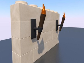 antorcha exin castillos de la construcción los juguetes castillo fuego 3d print model - Mito3D