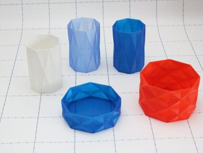 faceted containers household supplies 3d print model - Mito3D