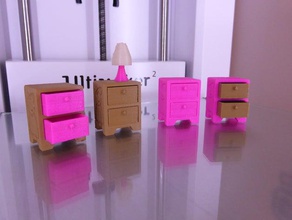 Nachttisch - Spielzeug Spiele Schlafzimmer comodino dollhouse Puppenhaus minitures peppa pig 3d print model - Mito3D