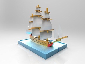 74 Geschütze napoleonische Schiff-Linie wargaming Spiele der Miniatur naval Schiff wargame 3d print model - Mito3D