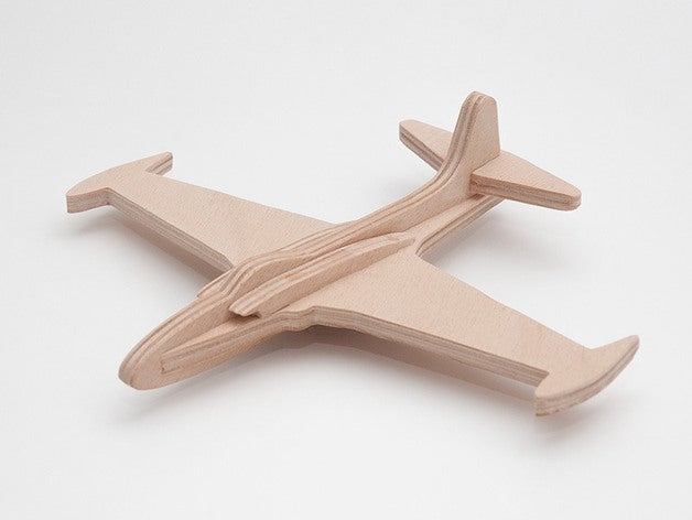 lockheed p-80 basitleştirilmiş cnclaser araç uçak cnc router lasercut kontrplak stepcraft oyuncak zenziwerken 3D print model - Mito3D