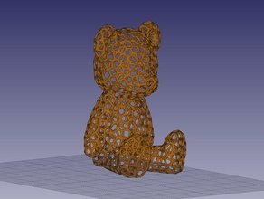 voronoi ursinho de pelúcia animais sentado 3d print model - Mito3D