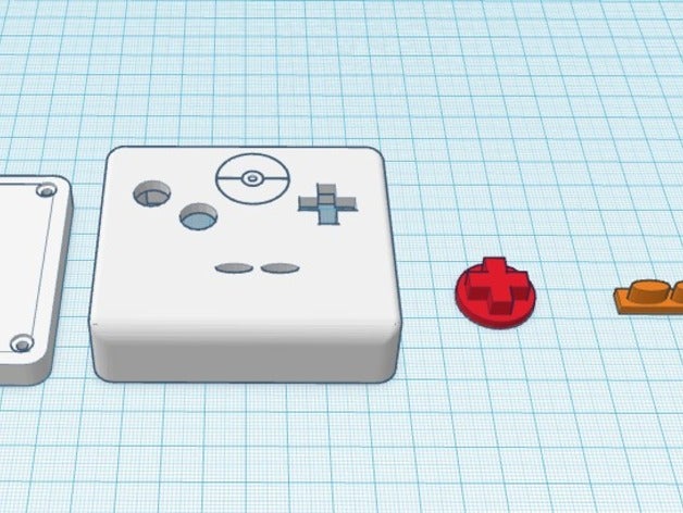 gameboy-Stil-controller pokemon-logo Elektronik 3D print model - Mito3D