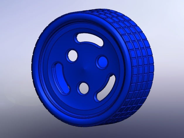 llanta 3 puntos ranuras la robótica arduino rueda de ruedas 3D print model - Mito3D