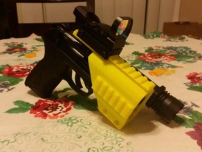 pistola tri-rail mount 3d la stampa grip pistole picatinny guide 3d print model - Mito3D