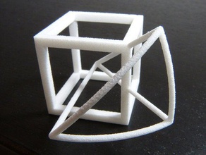 cube Hälfte-Drachen-panel Mathematik 3d print model - Mito3D