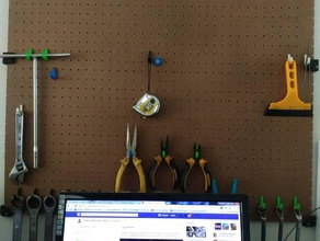 pegboard center fitting tool holders boxes 3d print model - Mito3D