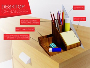 desktop organizer office desk organizzazione fermo 3d print model - Mito3D