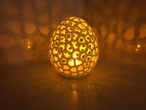 voronoi uovo a led lume ombra arredamento di candela portacandele supporto matematiche arte matematica la scultura portalume tè luce vaso 3d print model - Mito3D