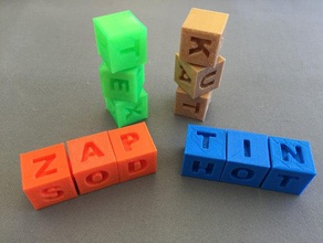 word cubes learning elementary school kindergarten reading 3d print model - Mito3D