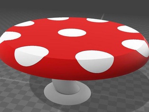 mushroom table art cool decoration dual dualstrusion color extrusion furniture model red two colors white 3d print model - Mito3D