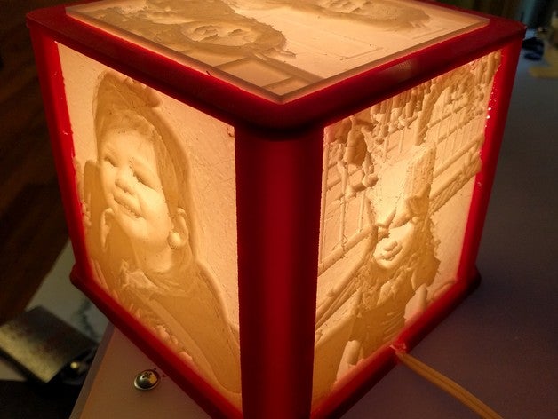 lithophane structure de la lumière unique 10mm dans le trou montage décor décoration lampe photographie 3D print model - Mito3D