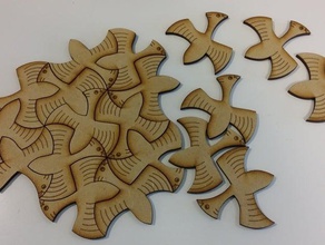 tesselating bird based works escher math art 3d print model - Mito3D
