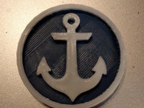 anchor circle coins badges 3d print model - Mito3D