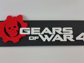 gears war 4 logo plate video games cog gearsofwar gow game 3d print model - Mito3D