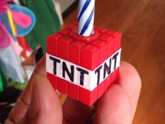 minecraft tnt doğum günü mumluk video oyunlar 3D print model - Mito3D