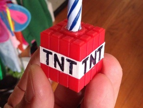 minecraft tnt birthday candle holder video games 3d print model - Mito3D