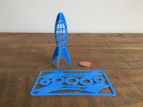 rocketship biglietto da visita 3d la stampa Puzzle snapout spazio astronave 3d print model - Mito3D