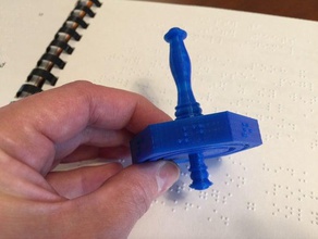 braille teetotum superiore giocattolo gioco accessori l'accessibilità dadi driedel filatura di spinning top 3d print model - Mito3D