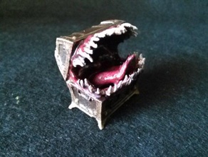 giant mimic toy game accessories dd dnd dungeons dragons gaming mini miniature monster openforge pathfinder tabletop teeth trap treasure warhammer 3d print model - Mito3D