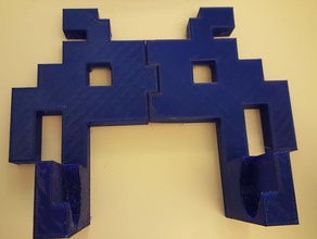 space invader toilet paper holder thin bathroom 3d print model - Mito3D