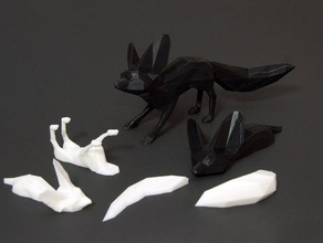 plated animated fennec fox animals 3d print model - Mito3D