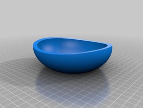 le semi oval dipped bowl 1254x119x44 household customized 3d print model - Mito3D