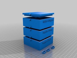 personnalisable empilables boîte étiquette facultative couvercle de verrouillage-système les conteneurs customizer cuisine stockage 3d print model - Mito3D