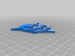 blue devil face pin 3d impressão 3d print model - Mito3D