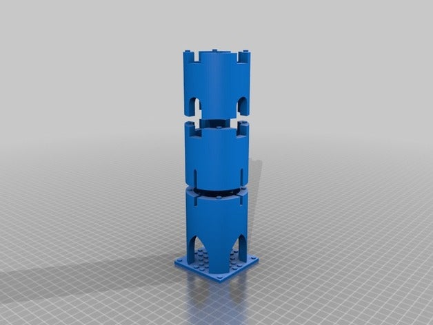 personalizable castillo-torre redonda modular del sistema de piso la construcción los juguetes kit lego openscad 3D print model - Mito3D